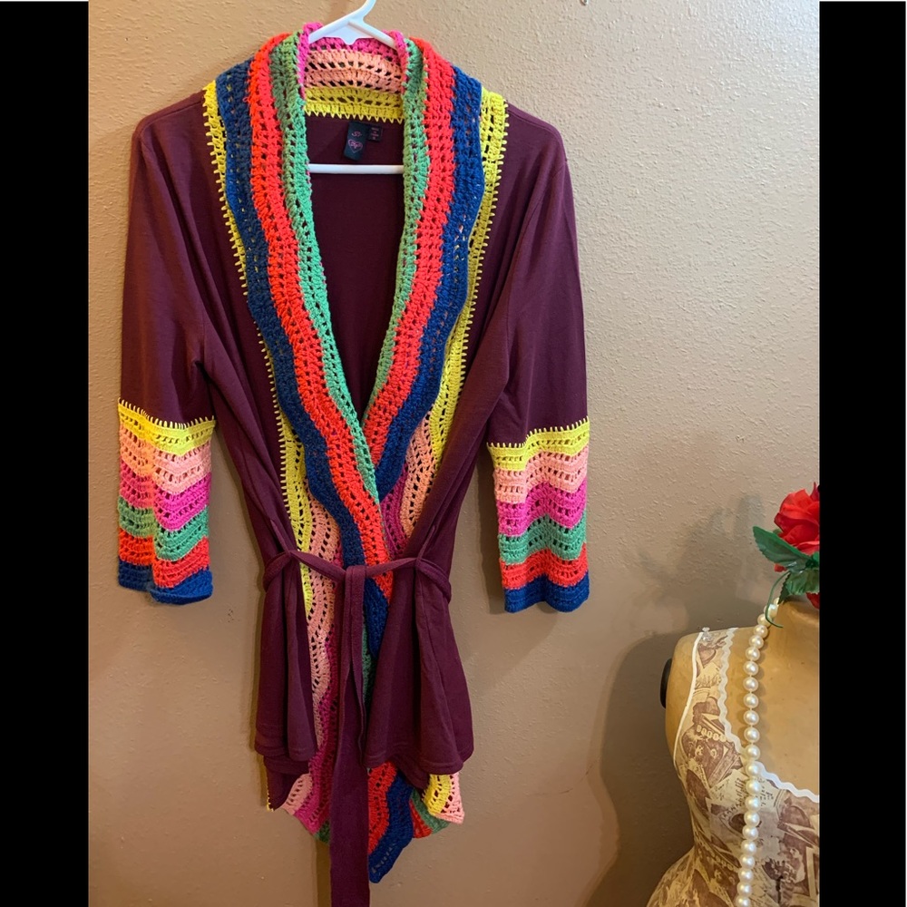 Vintage Boho Crochet Duster